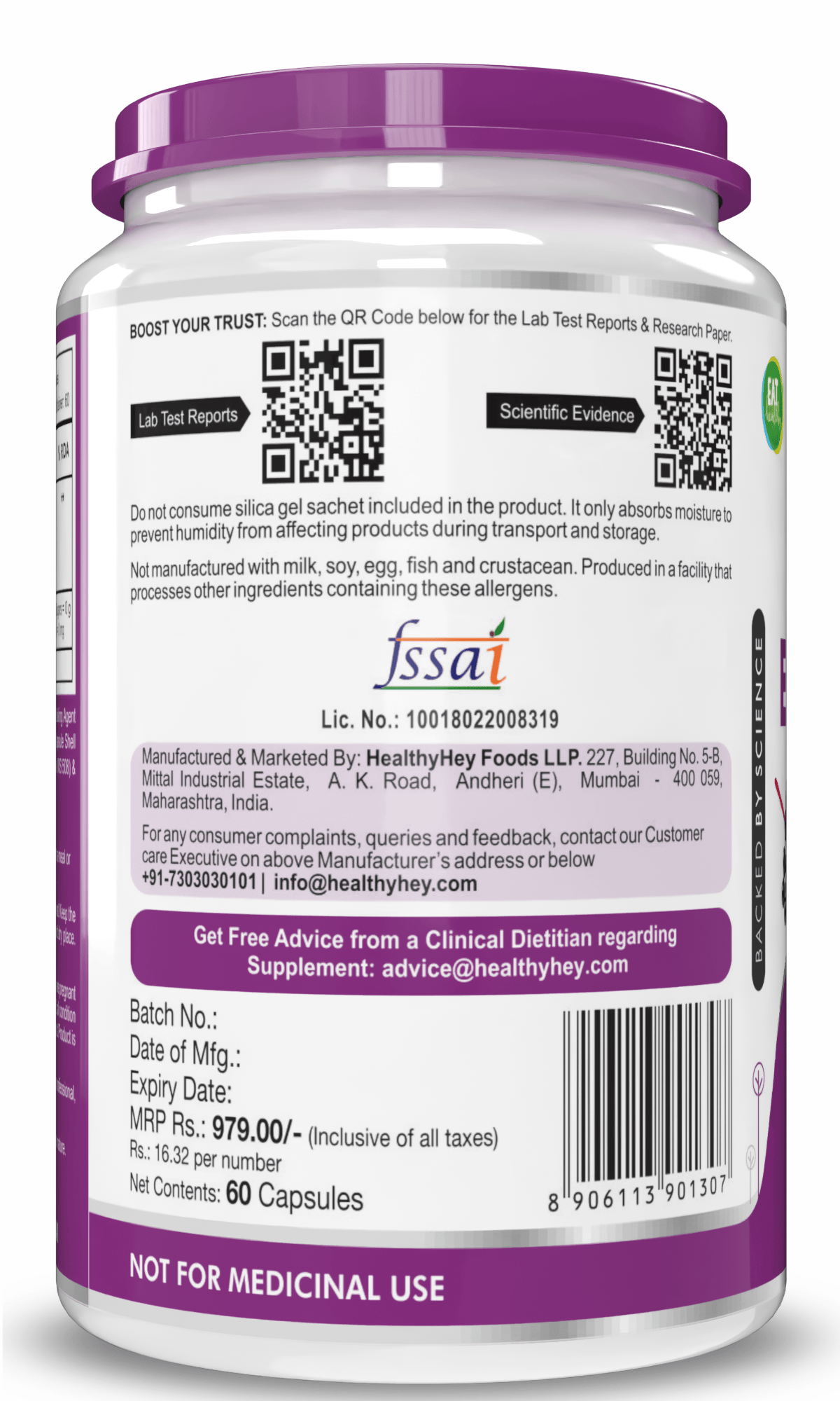 HealthyHey Nutrition Capsule Natural Elderberry Fruit Extract,Immune support 60 veg capsules