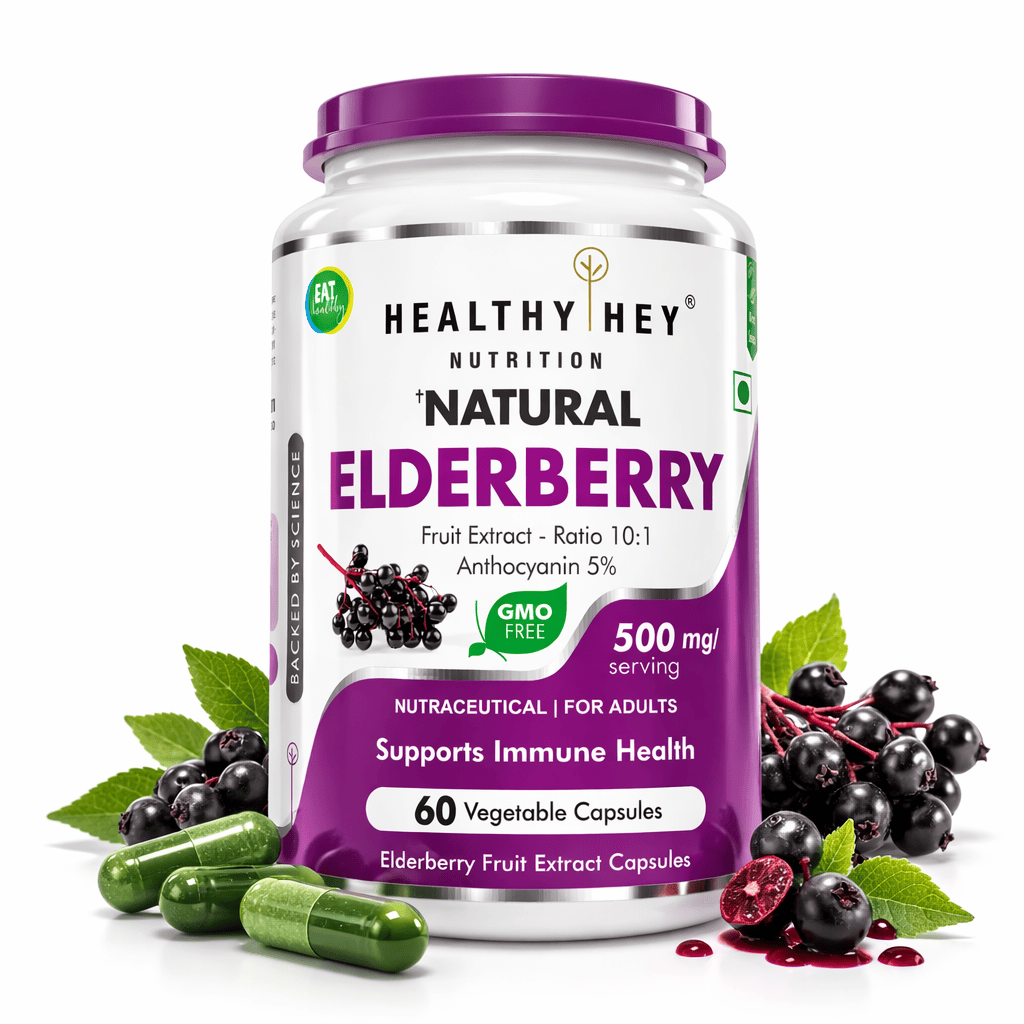 HealthyHey Nutrition Capsule Natural Elderberry Fruit Extract,Immune support 60 veg capsules