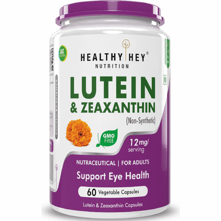 HealthyHey Nutrition Capsule Natural Lutein, Support Eye Health 10mg with 2mg Zeaxanthin -60 Veg. Capsules