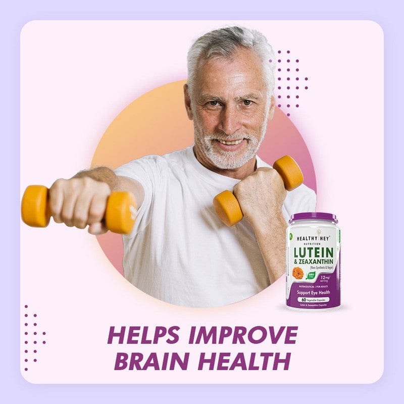HealthyHey Nutrition Capsule Natural Lutein, Support Eye Health 10mg with 2mg Zeaxanthin -60 Veg. Capsules
