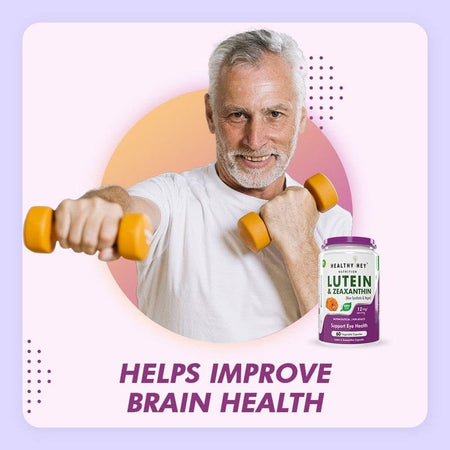 HealthyHey Nutrition Capsule Natural Lutein, Support Eye Health 10mg with 2mg Zeaxanthin -60 Veg. Capsules