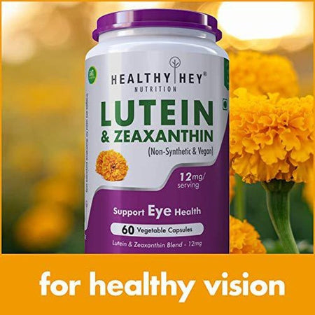 HealthyHey Nutrition Capsule Natural Lutein, Support Eye Health 10mg with 2mg Zeaxanthin -60 Veg. Capsules