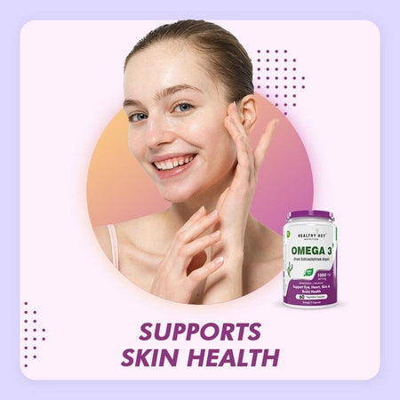 HealthyHey Nutrition Capsule Natural Omega 3 - Support Heart, Brain & Joint - Sourced from Algae - Fish Oil-free - 60 Veg Capsules