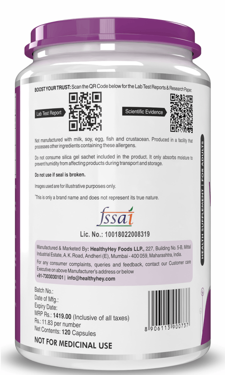 HealthyHey Nutrition Capsule Natural Vitamin A, Supports Eye Health from Beta Carotene | Non-Synthetic | Non-GMO | -120 Veg Capsules