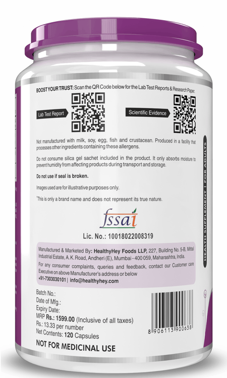 HealthyHey Nutrition Capsule Natural Vitamin K2 + Natural D3,Supports Bone Health - Non-GMO | Non-Synthetic 120 Veg. Capsules