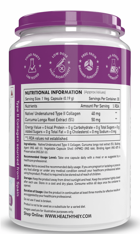 HealthyHey Nutrition Capsule NTC II Type 2 Collagen,Support joint function 30 Capsules