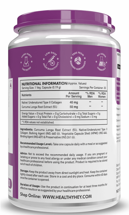 HealthyHey Nutrition Capsule NTC II Type 2 Collagen,Support joint function 30 Capsules