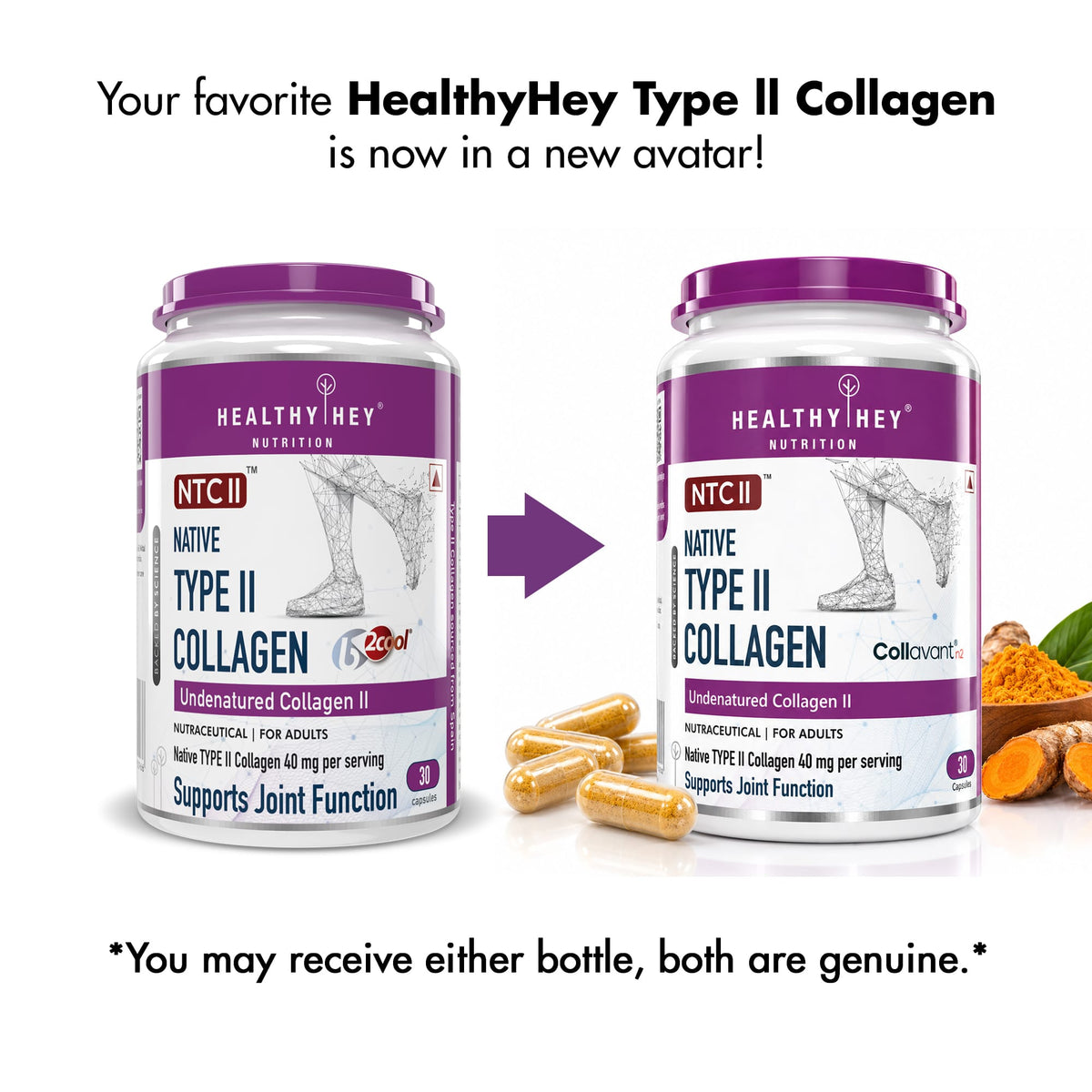 HealthyHey Nutrition Capsule NTC II Type 2 Collagen,Support joint function 30 Capsules