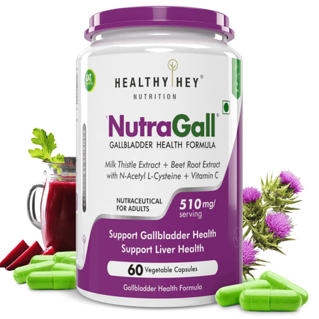 HealthyHey Nutrition Capsule NutraGall,Support Gallbladdder & support Liver Health- 60 veg Capsules