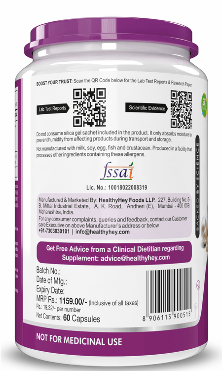 HealthyHey Nutrition Capsule Odorless Garlic Extract,Supports Heart Health (1:13) Allium Sativum - 2% Allicin -60 Veg Capsules