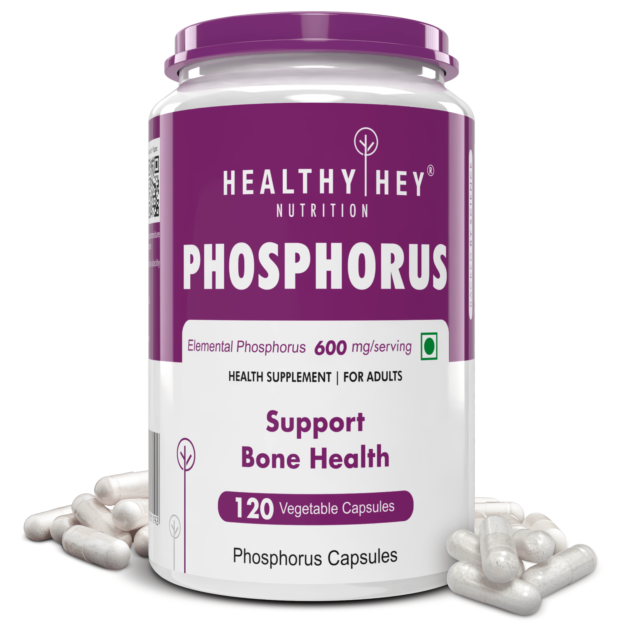 HealthyHey Nutrition Capsule Phosphorus, Support Bone Health - 120 Veg. Capsules