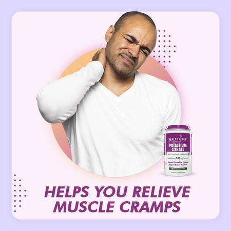 HealthyHey Nutrition Capsule Potassium Citrate, Support Electrolyte balance Kidney function -120 Veg Capsules