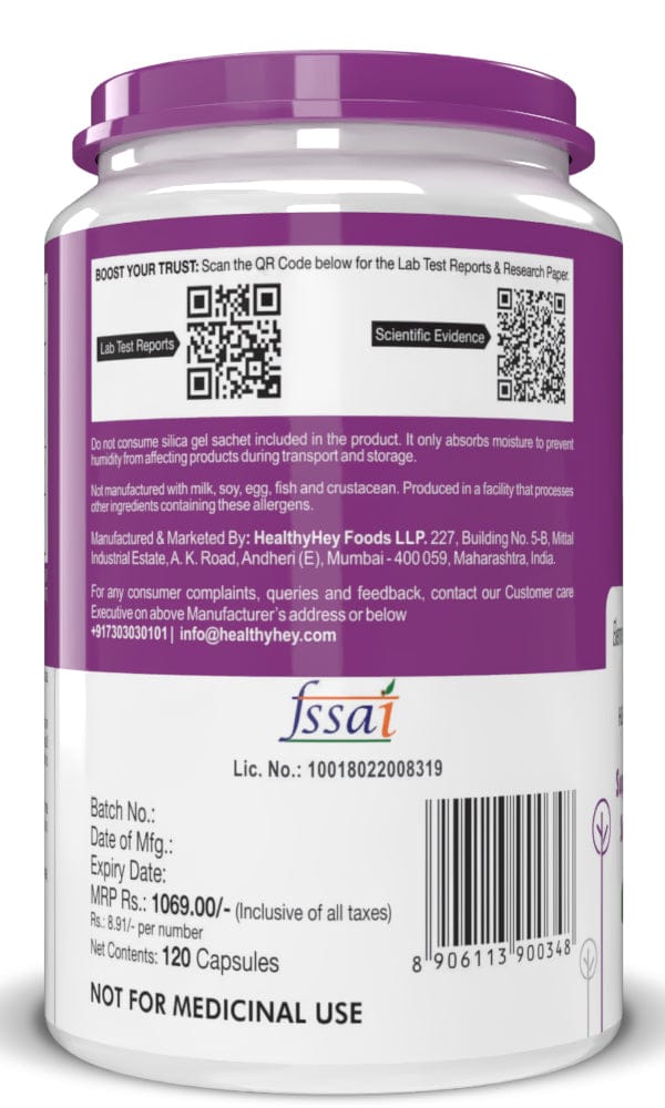 HealthyHey Nutrition Capsule Potassium Citrate, Support Electrolyte balance Kidney function -120 Veg Capsules