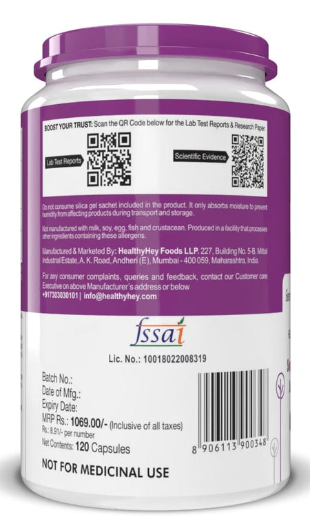 HealthyHey Nutrition Capsule Potassium Citrate, Support Electrolyte balance Kidney function -120 Veg Capsules