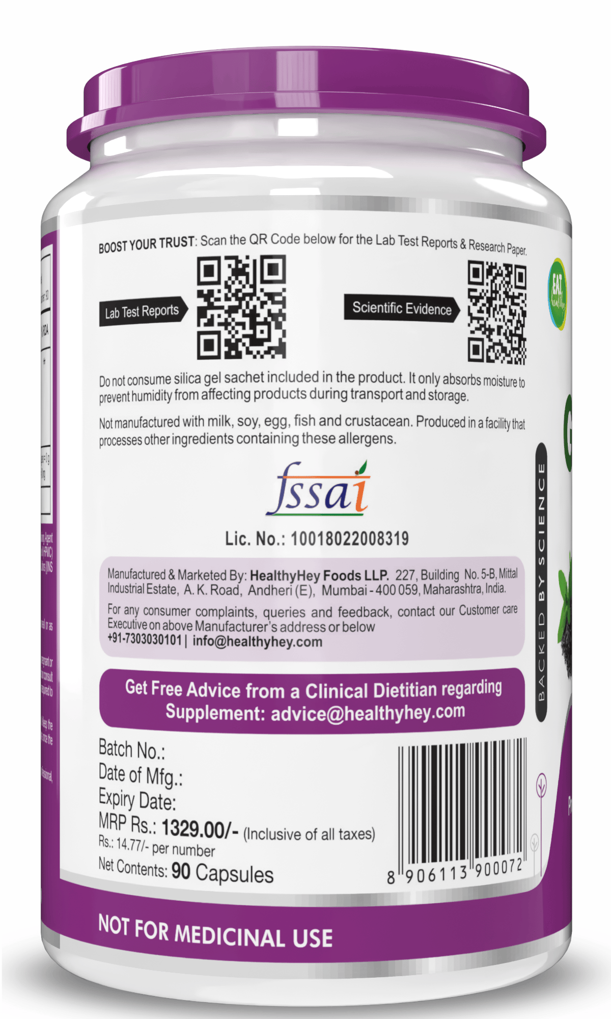 HealthyHey Nutrition Capsule Premium Green Tea Extract Supplement,Support weight management - 90 Veg Capsules