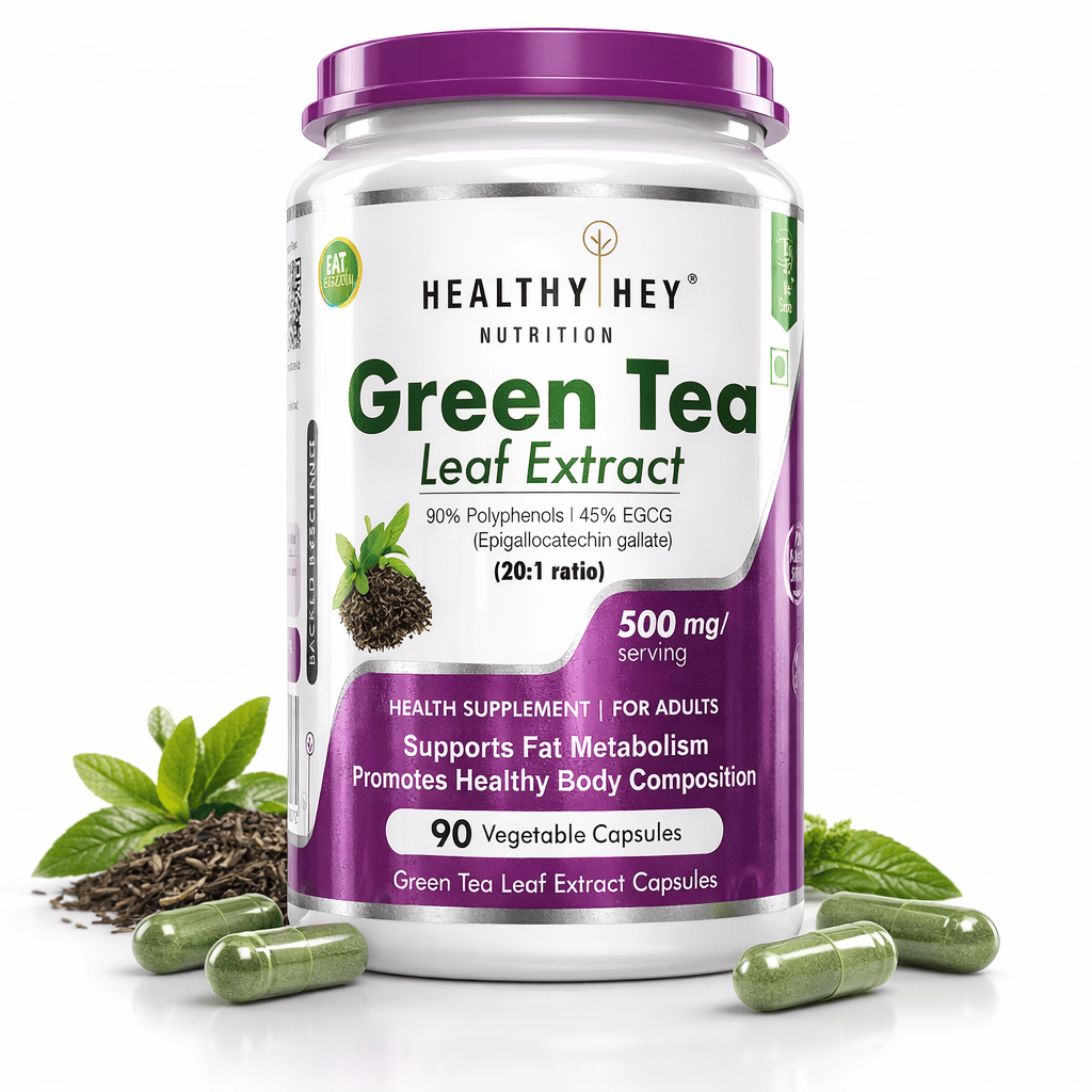 HealthyHey Nutrition Capsule Premium Green Tea Extract Supplement,Support weight management - 90 Veg Capsules