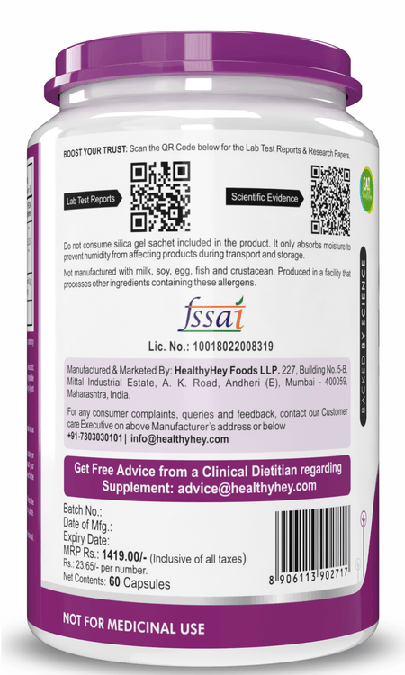 HealthyHey Nutrition Capsule Quercetin Dihydrate with Bromelain and Vitamin C, Support Immune & Support Heart Health -60 Veg Capsules