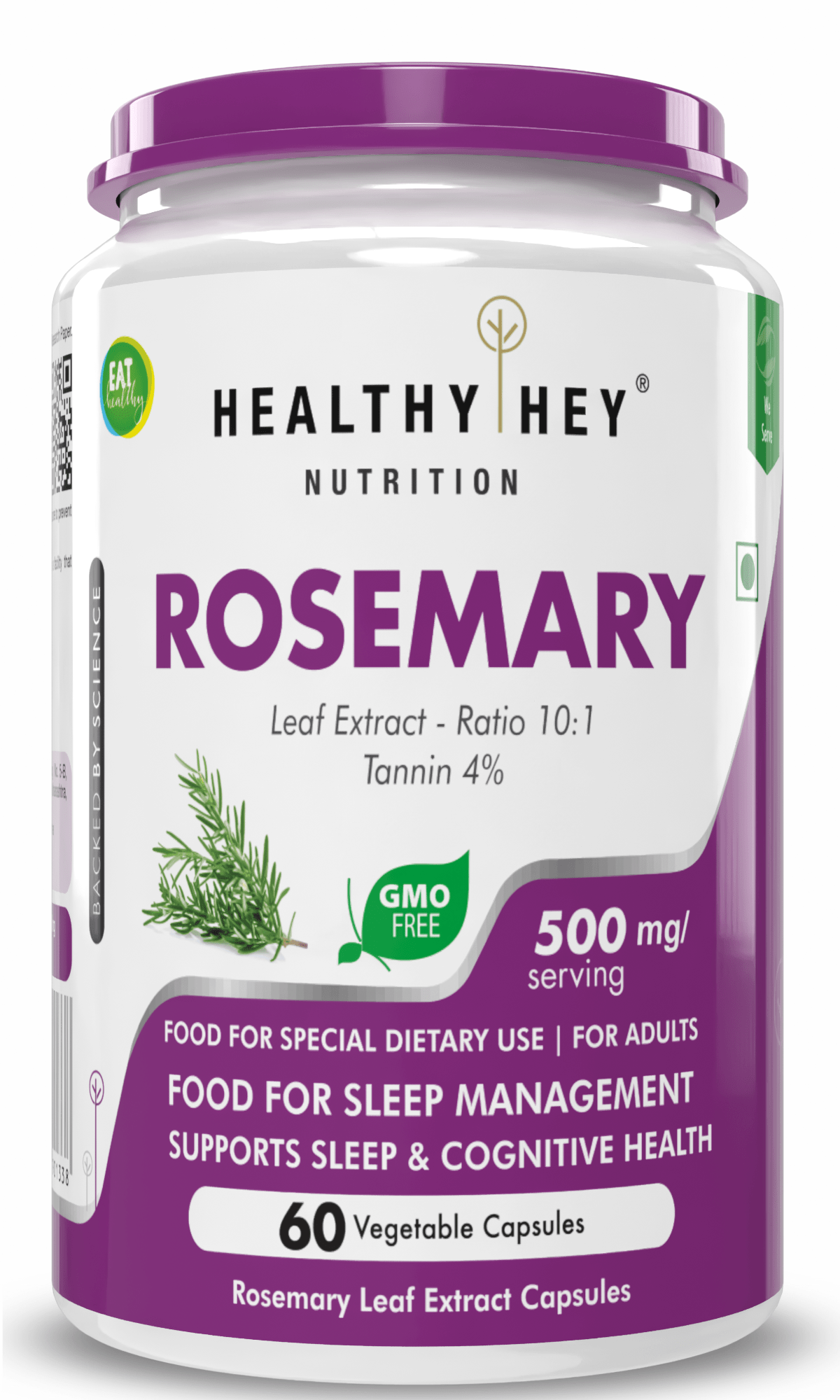 HealthyHey Nutrition Capsule Rosemary Leaf Extract,Support Sleep & Cognitive Health 60 veg Capsules