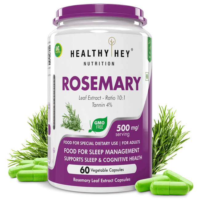 HealthyHey Nutrition Capsule Rosemary Leaf Extract,Support Sleep & Cognitive Health 60 veg Capsules