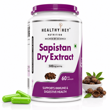 HealthyHey Nutrition Capsule Sapistan Dry Extract,support immune & digestive Health  5:1,60 Veg capsules
