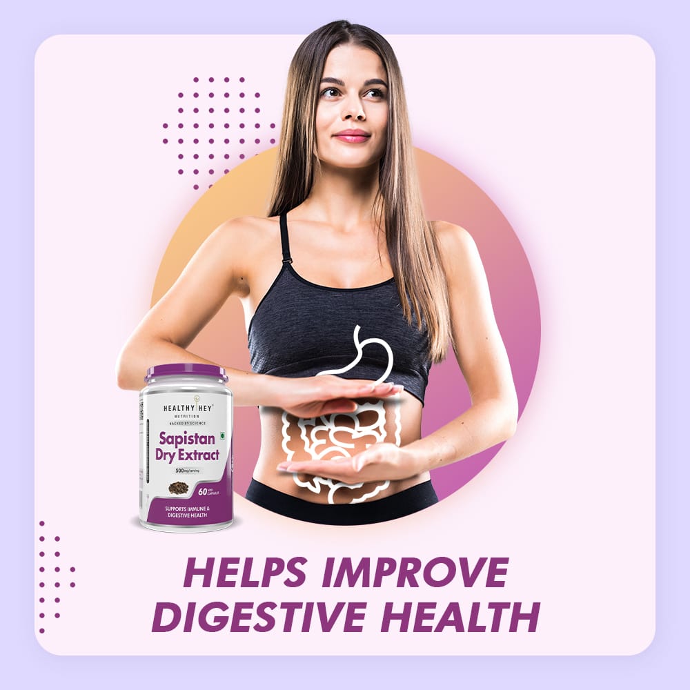 HealthyHey Nutrition Capsule Sapistan Dry Extract,support immune & digestive Health  5:1,60 Veg capsules
