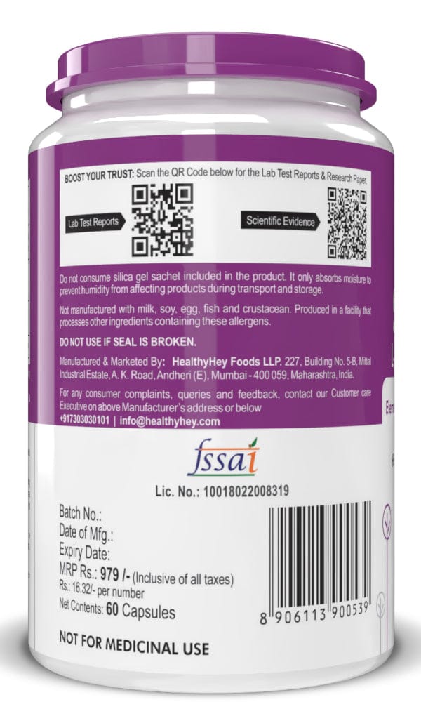 HealthyHey Nutrition Capsule Selenium, Support Immune Health 40mcg, Non-GMO & Superior Absorption