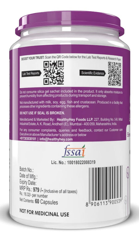 HealthyHey Nutrition Capsule Selenium, Support Immune Health 40mcg, Non-GMO & Superior Absorption