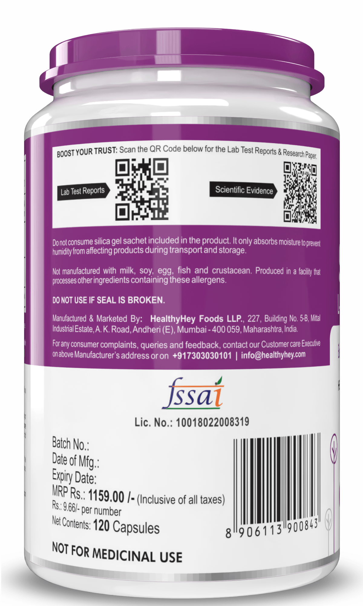 HealthyHey Nutrition Capsule Selenium, Supports Immune Health 40mcg, Non-GMO & Superior Absorption