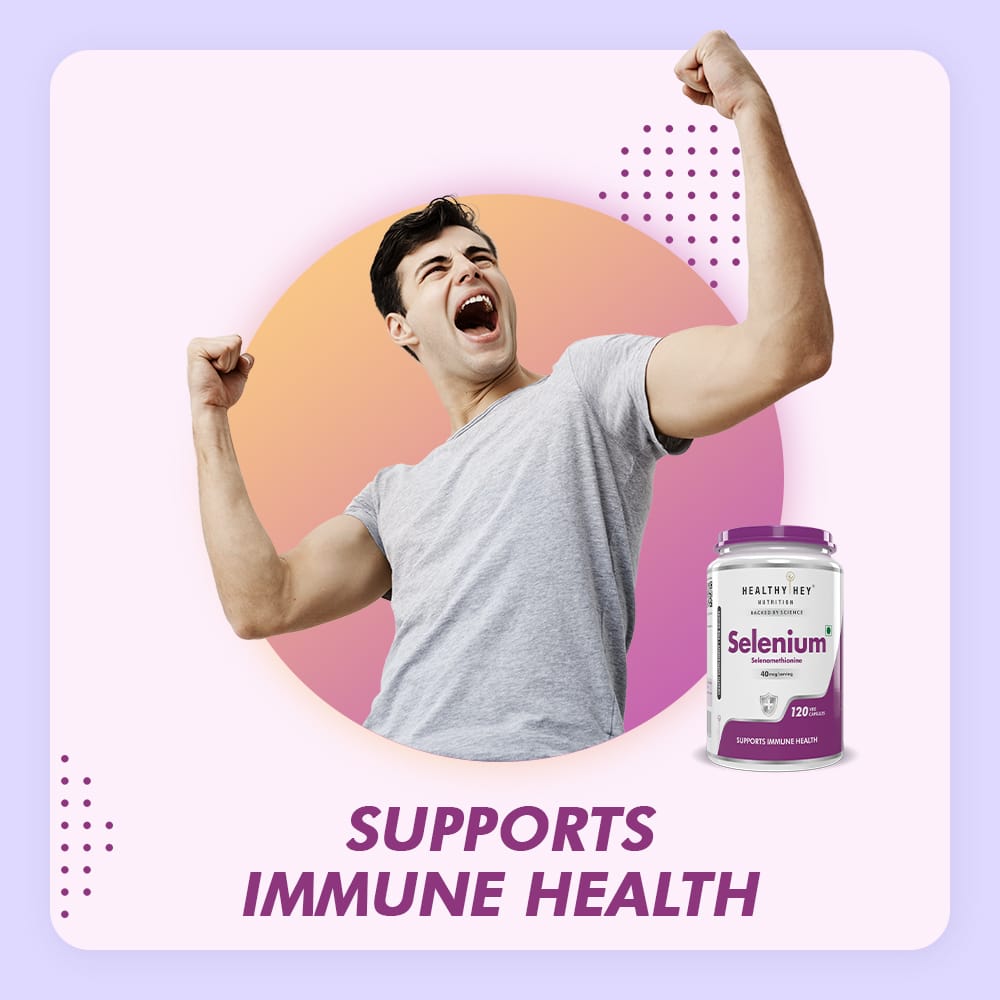 HealthyHey Nutrition Capsule Selenium, Supports Immune Health 40mcg, Non-GMO & Superior Absorption