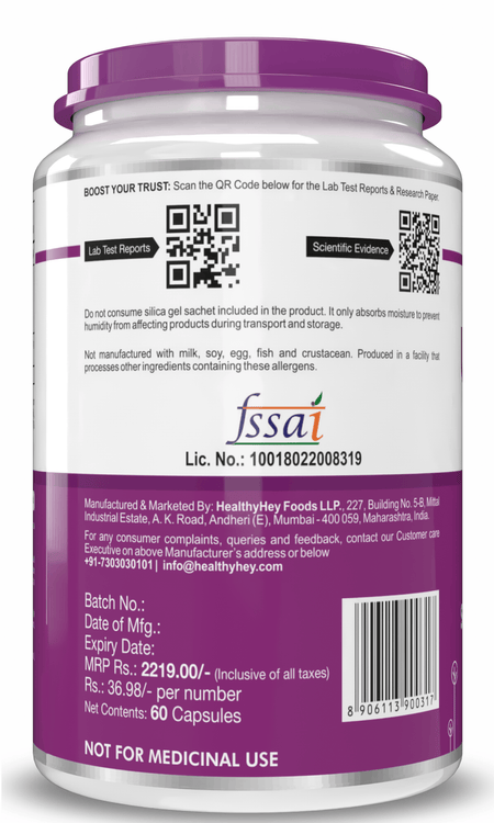 HealthyHey Nutrition Capsule Ubiquinol Acetate, Support Heart Health -60 Veg Capsules
