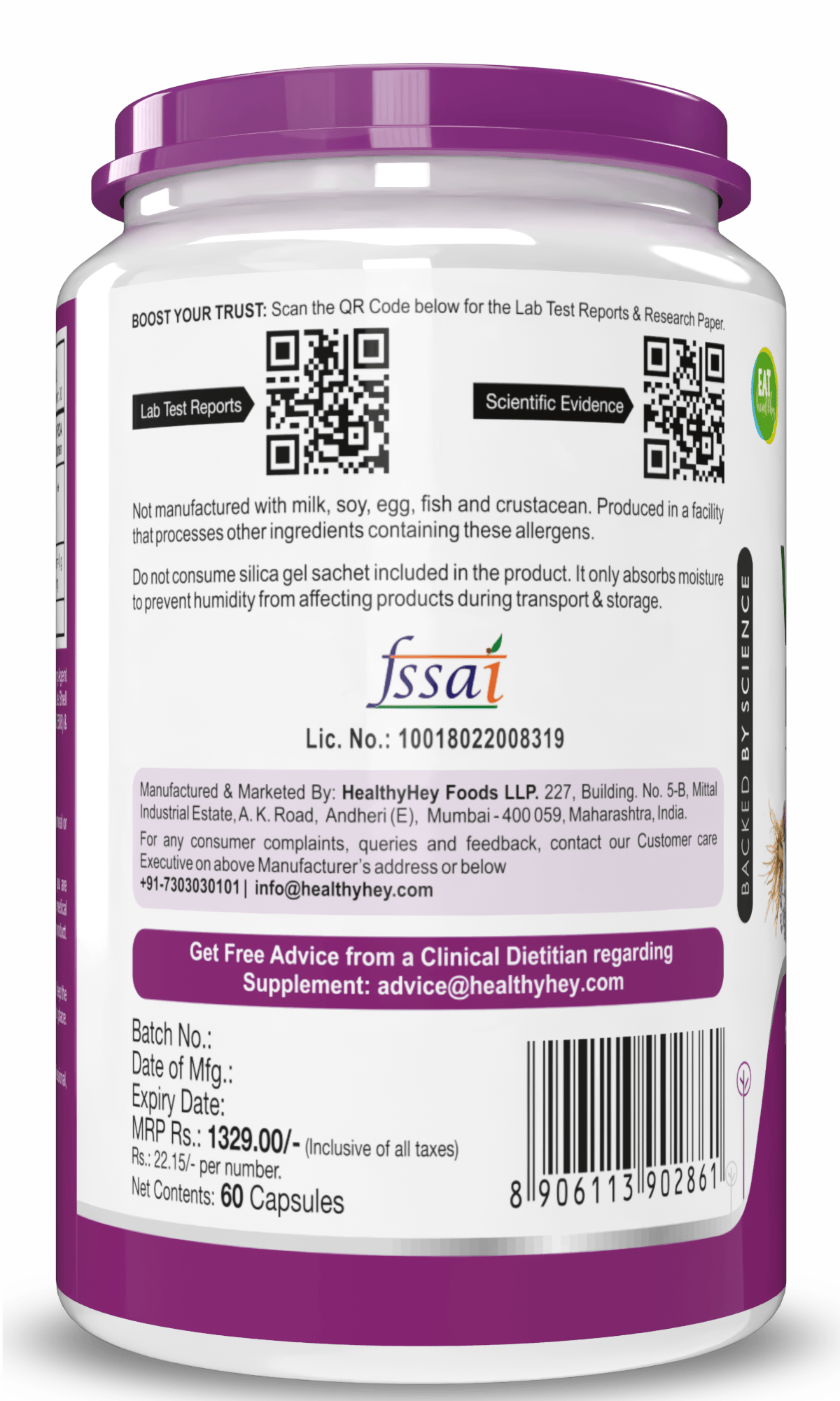 HealthyHey Nutrition Capsule Valerian Root Extract - 60 Veg Capsules