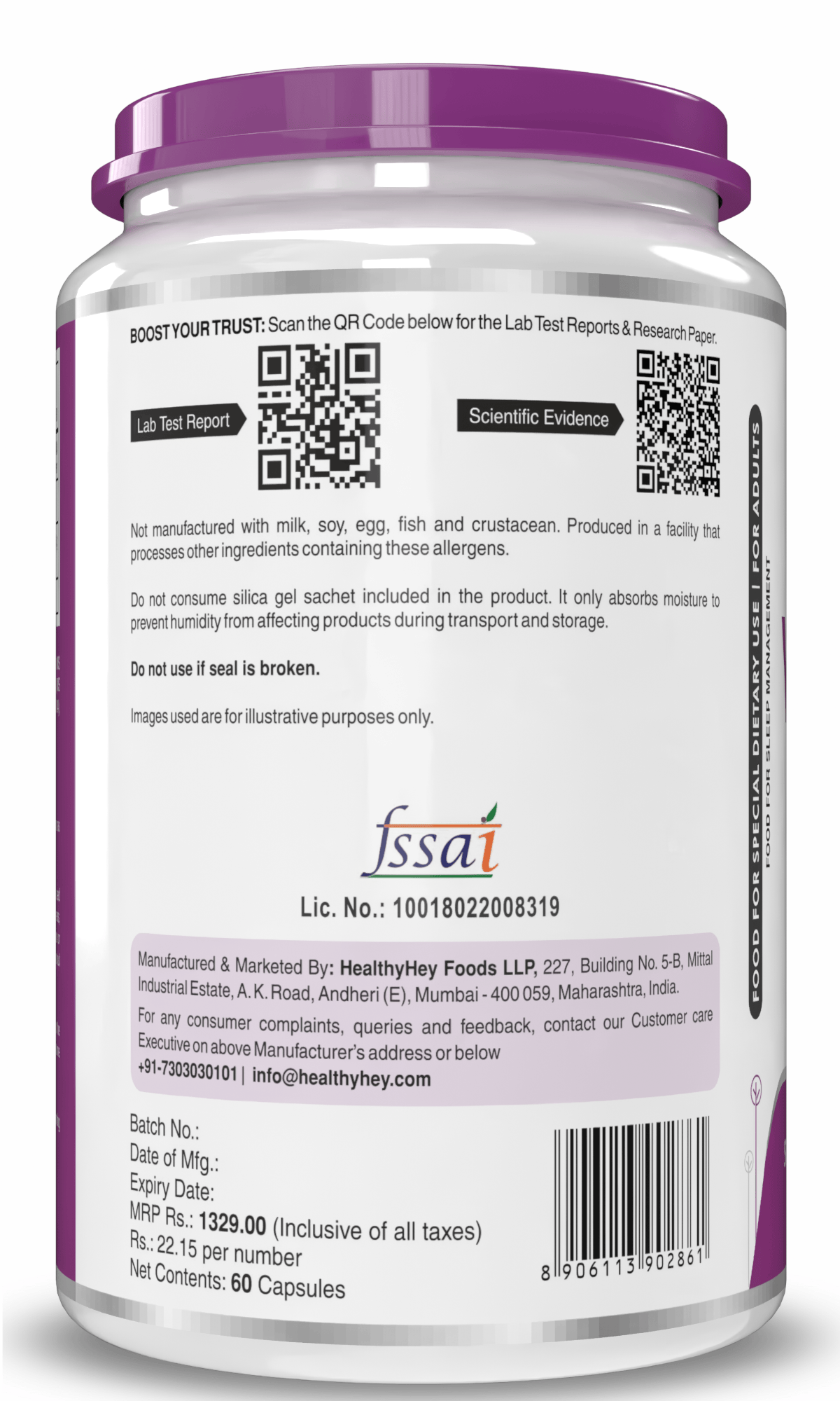 HealthyHey Nutrition Capsule Valerian Root Extract - 60 Veg Capsules