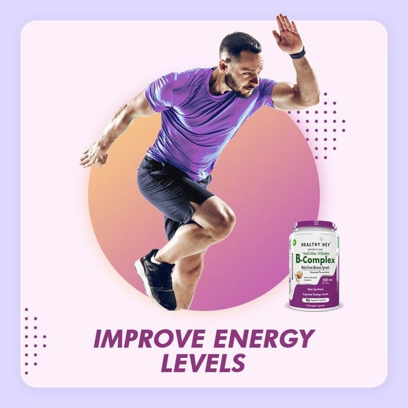 HealthyHey Nutrition Capsule Vitamin B-Complex, Non Synthetic Improves Energy Levels capsules