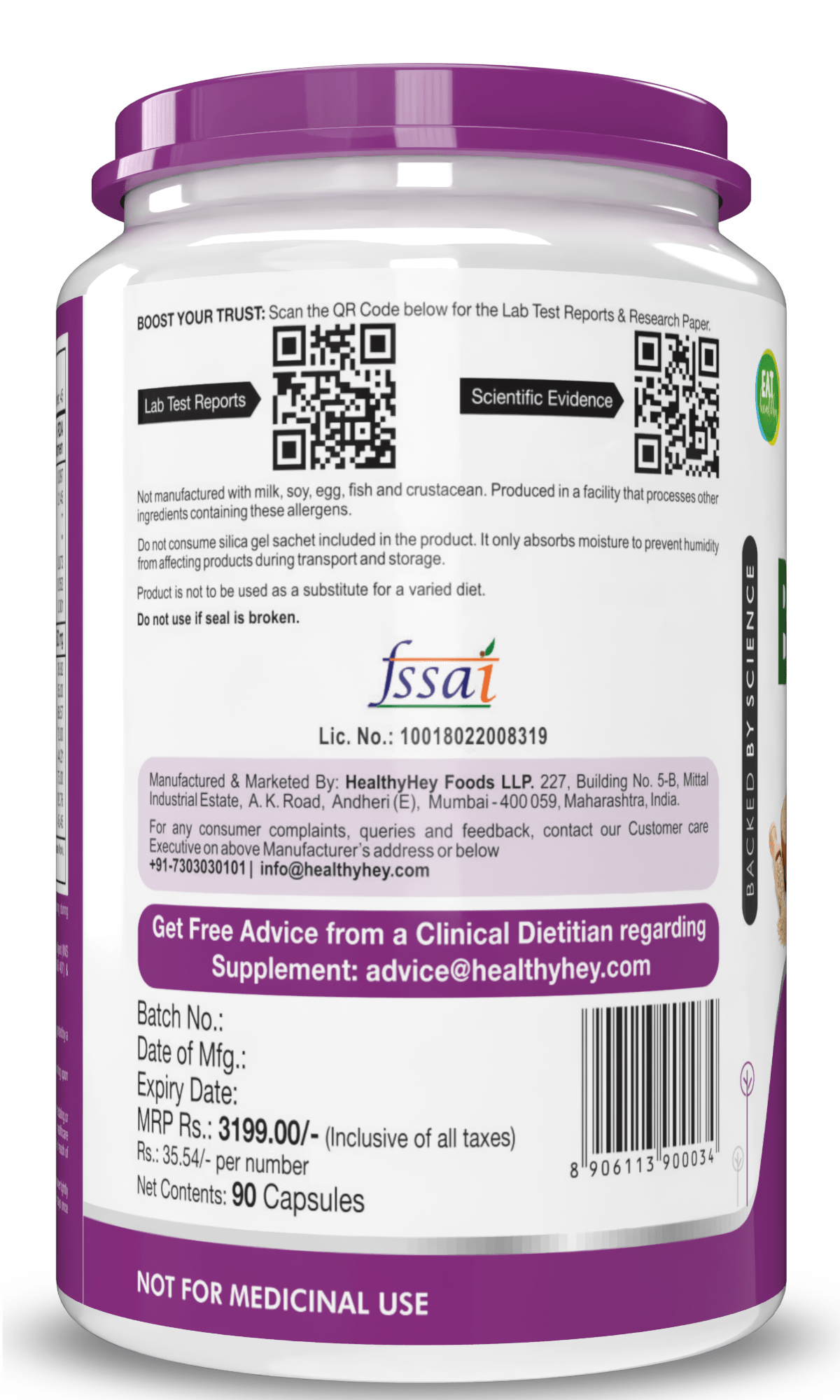 HealthyHey Nutrition Capsule Vitamin B-Complex, Non Synthetic Improves Energy Levels capsules