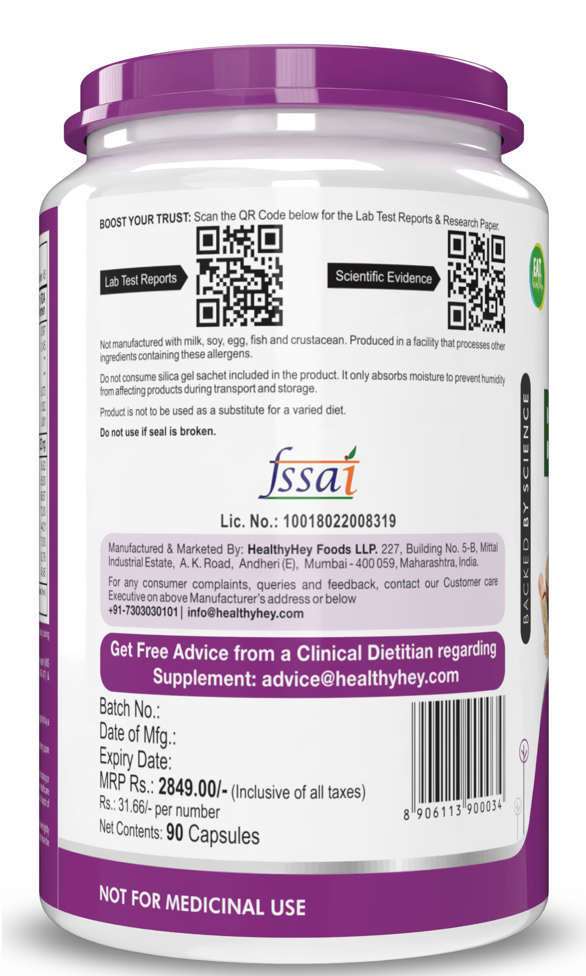 HealthyHey Nutrition Capsule Vitamin B-Complex, Non Synthetic Improves Energy Levels capsules