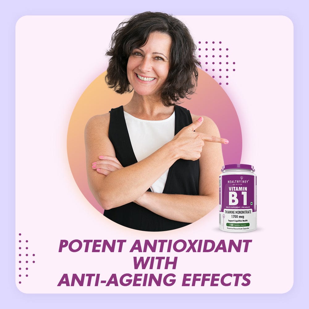HealthyHey Nutrition Capsule Vitamin B1 - Thiamine Mononitrate 120 Veg Capsules