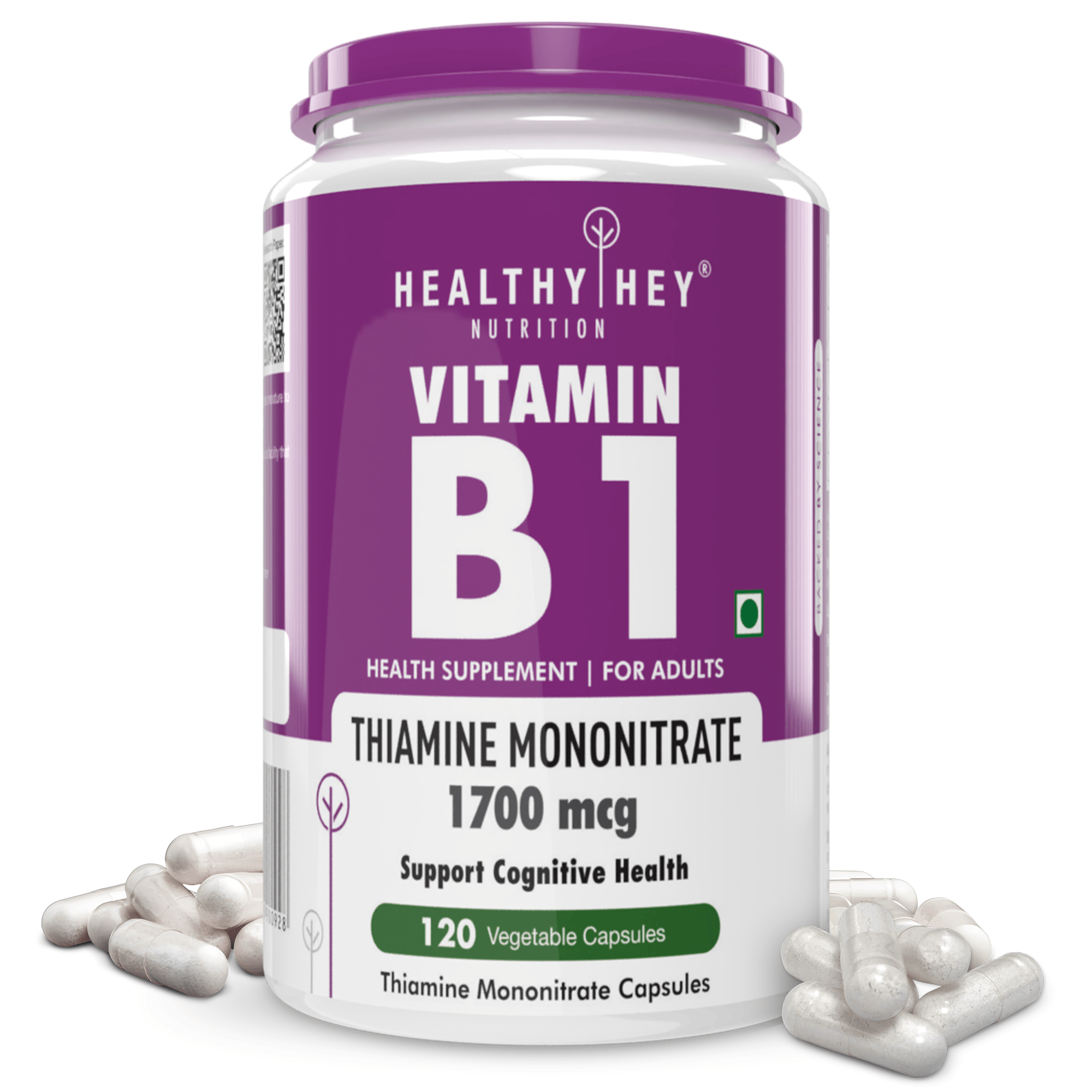 HealthyHey Nutrition Capsule Vitamin B1 - Thiamine Mononitrate 120 Veg Capsules