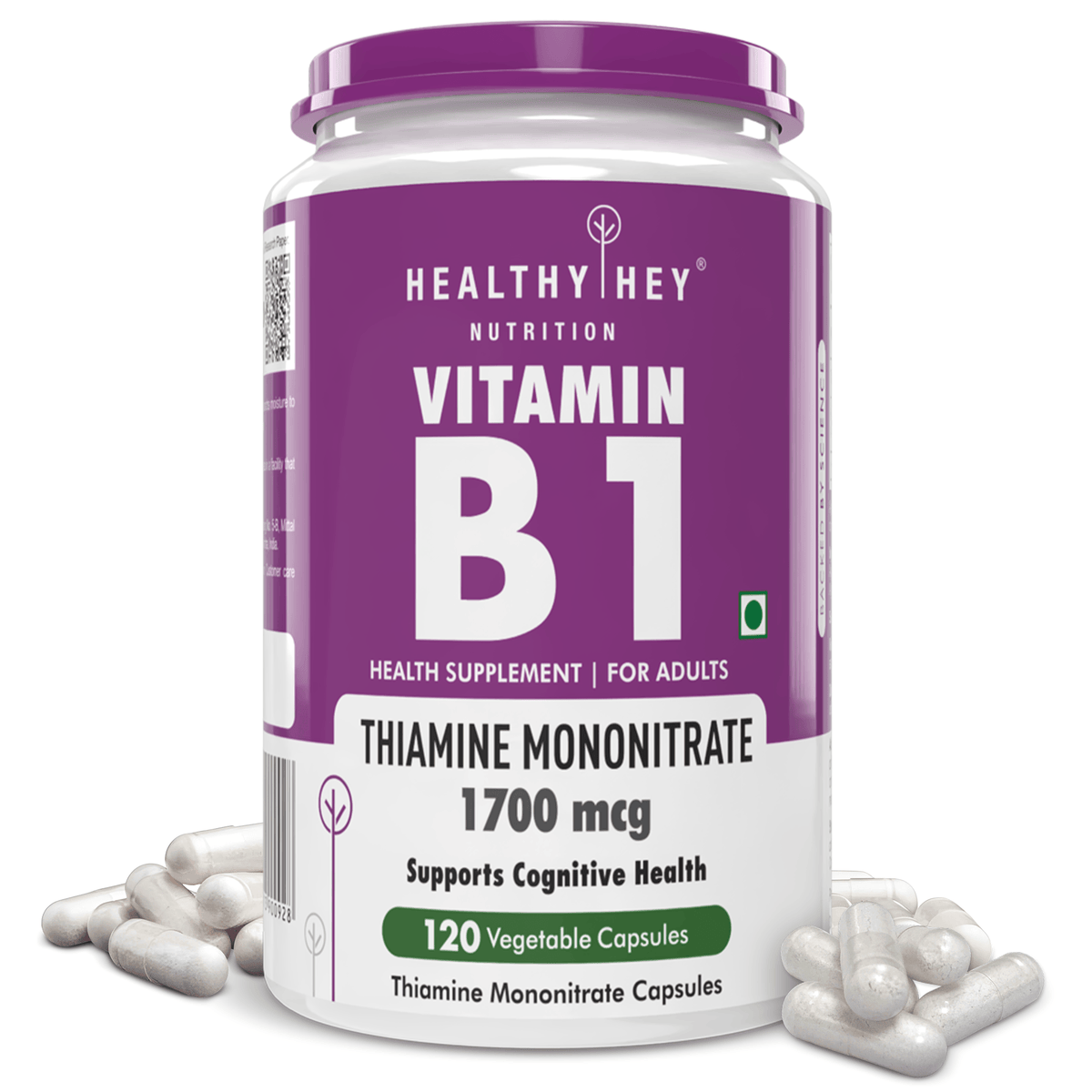 HealthyHey Nutrition Capsule Vitamin B1 - Thiamine Mononitrate 120 Veg Capsules