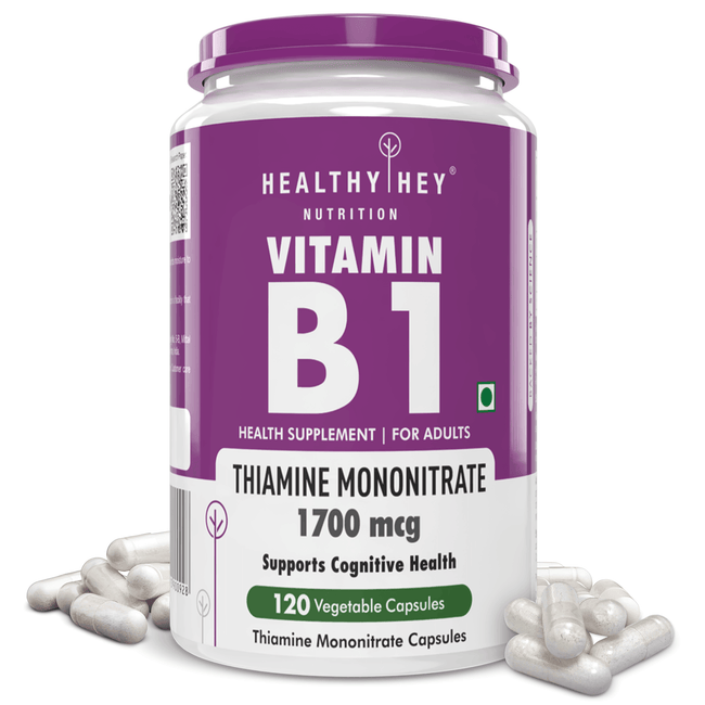 HealthyHey Nutrition Capsule Vitamin B1 - Thiamine Mononitrate 120 Veg Capsules