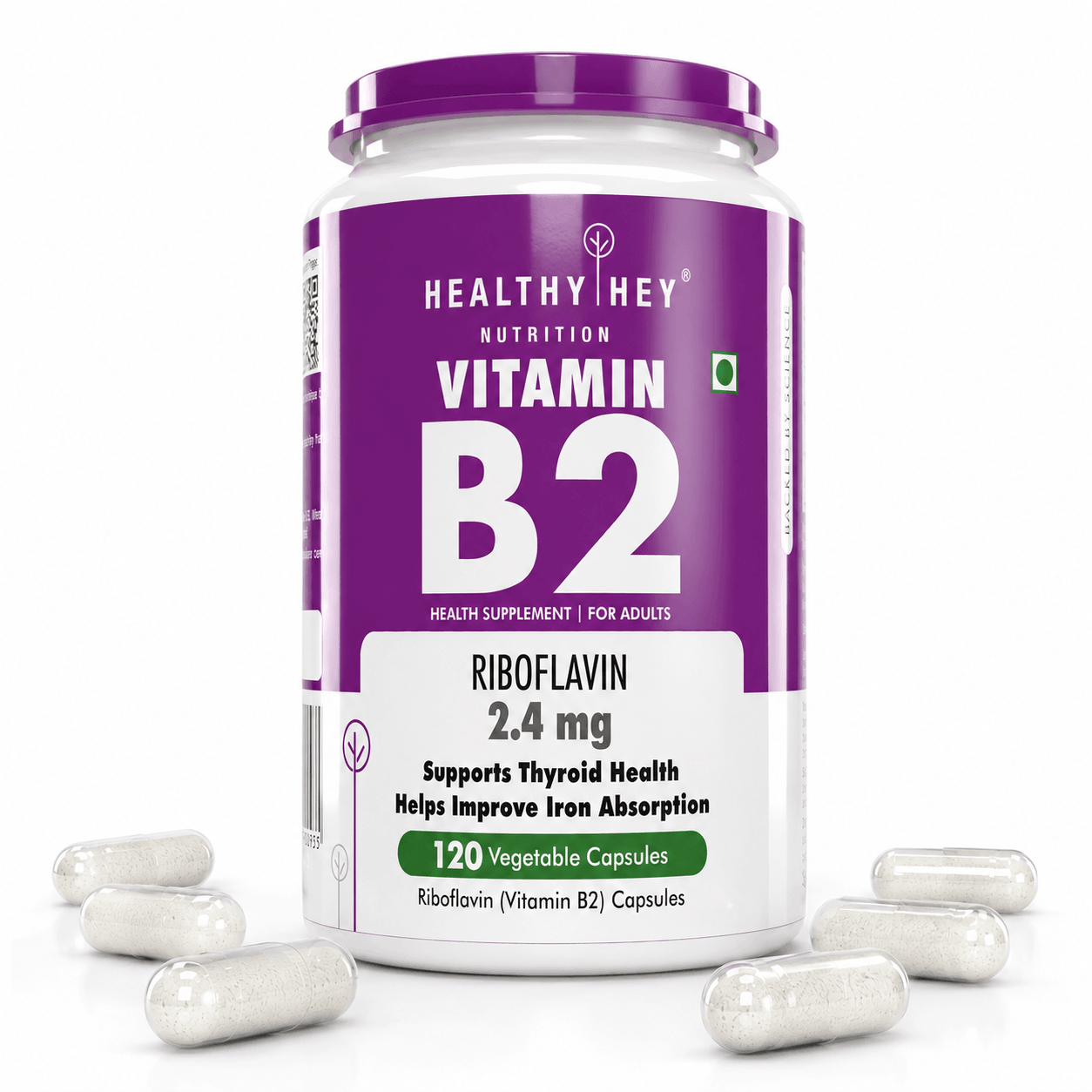 Vitamin B2, Support Thyroid Health - Riboflavin - 120 Veg Capsules