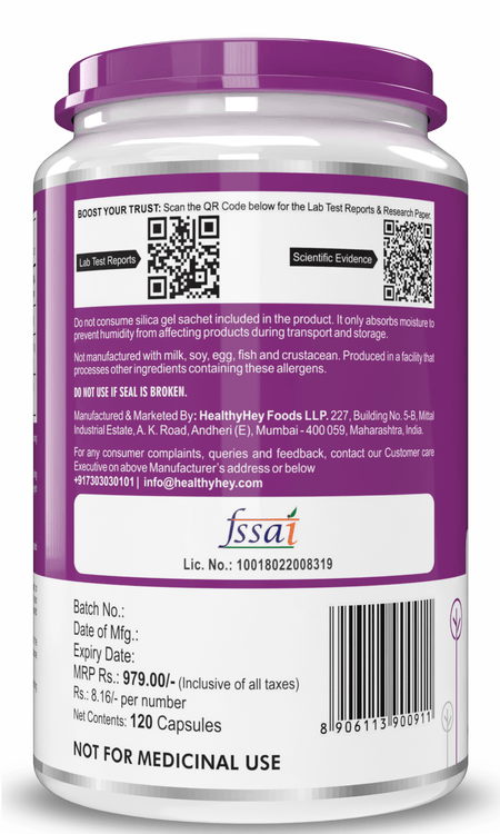 HealthyHey Nutrition Capsule Vitamin B6,Support Immune Health - 120 Veg. Capsules