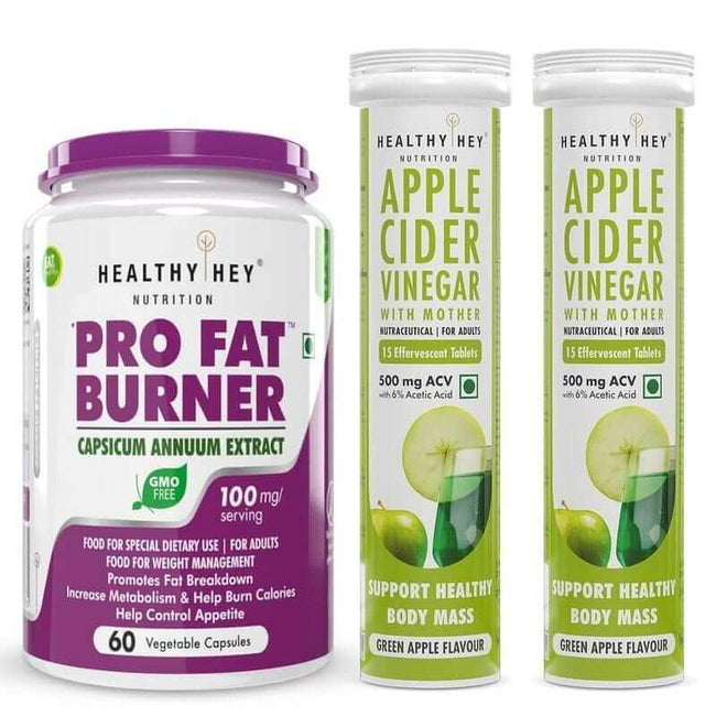HealthyHey Nutrition Thermogenic Weight Management Supplement & Apple Cider Vinegar with Mother combo