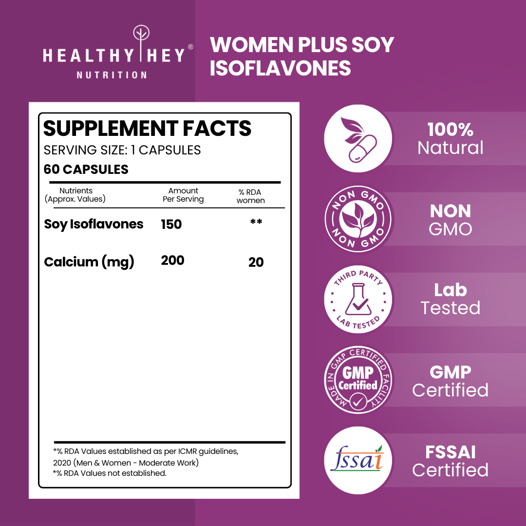 HealthyHey Nutrition Capsule Woman Plus Soy Isoflavones with Calcium - 60 Veg Capsules