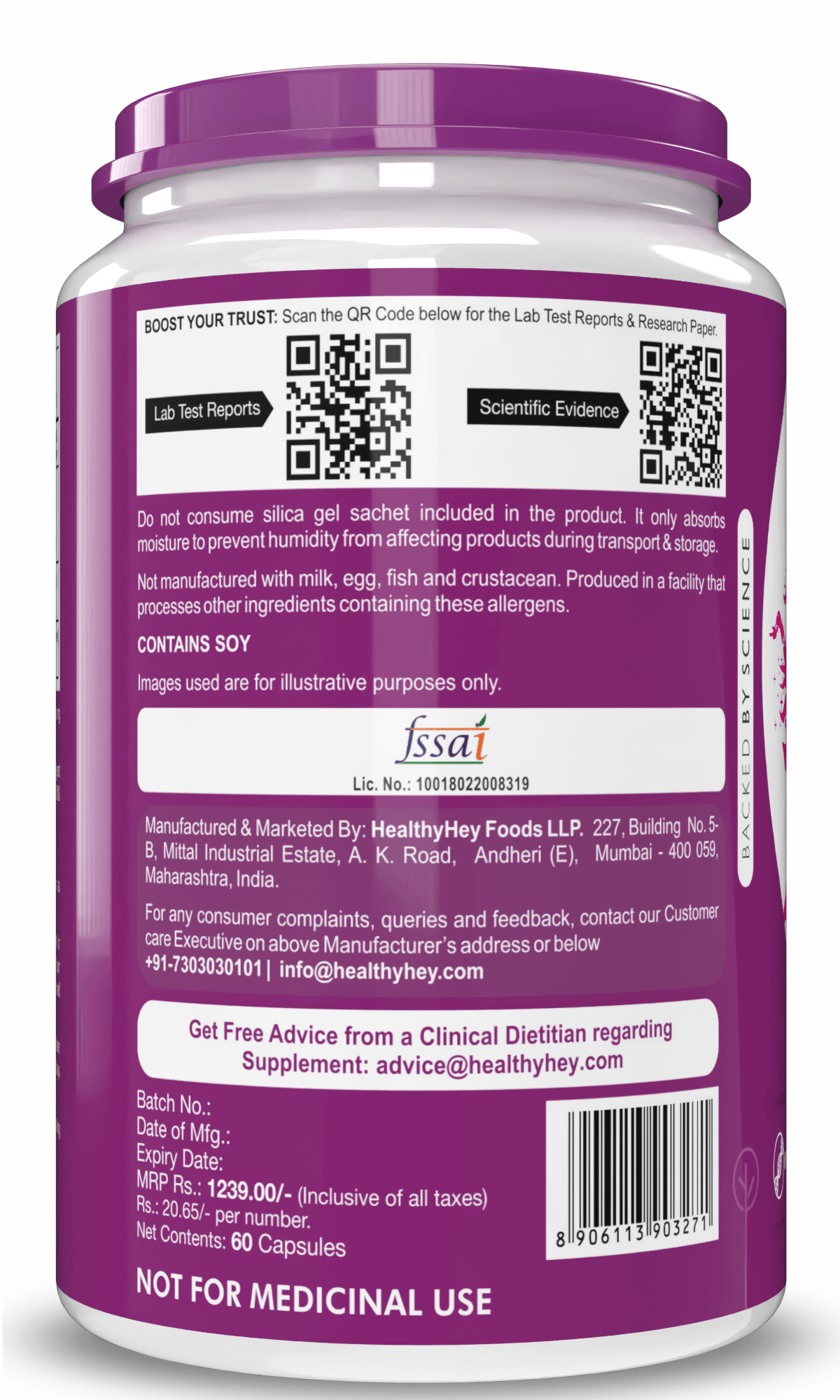 HealthyHey Nutrition Capsule Woman Plus Soy Isoflavones with Calcium - 60 Veg Capsules