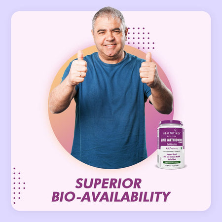 HealthyHey Nutrition Capsule Zinc Methionine Plus Copper, Supports Immune and Antioxidant Protection - 120 Veg Capsules