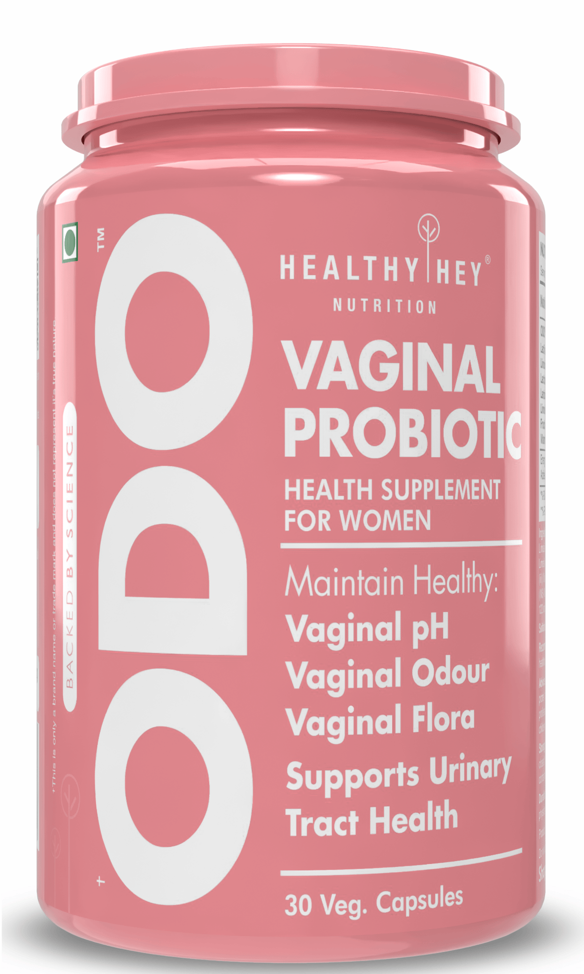 HealthyHey Nutrition Capsules 30 caps. ODO Vaginal Probiotics for Women pH Balance, Reduces Vaginal Odour, Vaginal Flora, Prevents Recurrent UTIs, Fights Vaginal Infections | Health Supplement.