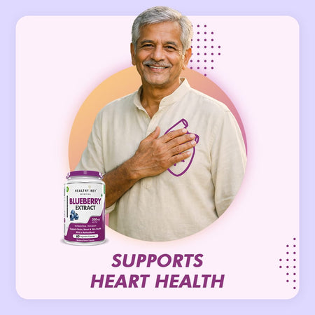 HealthyHey Nutrition Capsules Blueberry Extract supports Brain,Heart & skin Health rich in Antioxidants 60 Vegetable Capsules