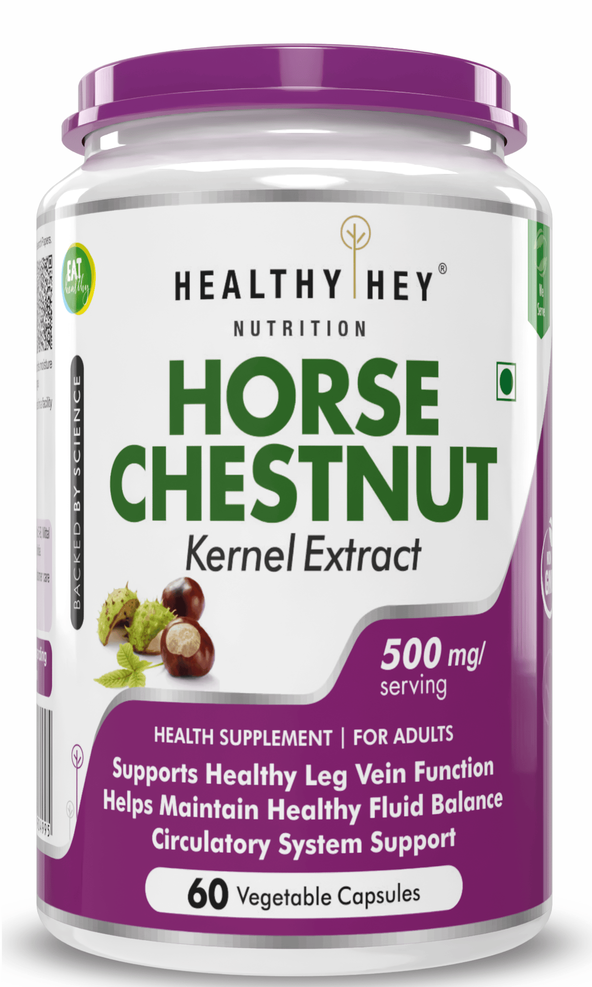 HealthyHey Nutrition Capsules Horse Chestnut Kernel Extract Supports healthy Leg vein function helps maintain healthy fluid balance circulatory system supports