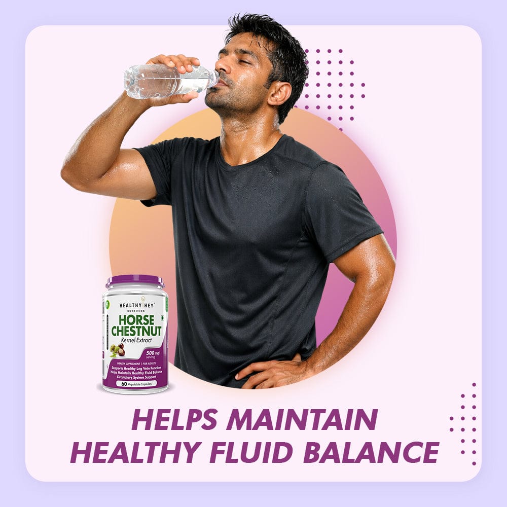 HealthyHey Nutrition Capsules Horse Chestnut Kernel Extract Supports healthy Leg vein function helps maintain healthy fluid balance circulatory system supports 60 Vegetable Capsules