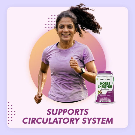 HealthyHey Nutrition Capsules Horse Chestnut Kernel Extract Supports healthy Leg vein function helps maintain healthy fluid balance circulatory system supports 60 Vegetable Capsules